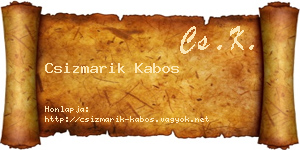 Csizmarik Kabos névjegykártya